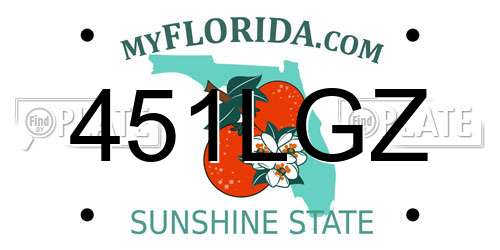 451LGZ Florida License Plate