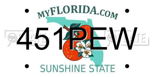 451PEW Florida License Plate