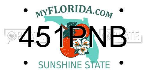 451PNB Florida License Plate