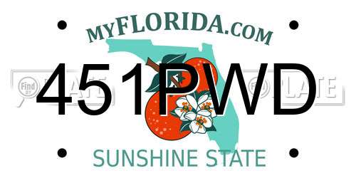 451PWD Florida License Plate
