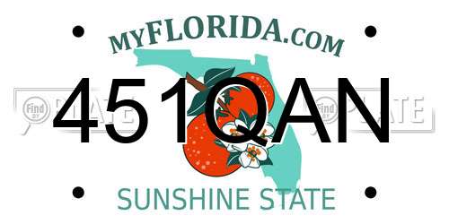 451QAN Florida License Plate