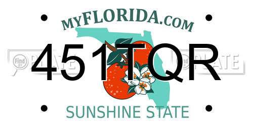 451TQR Florida License Plate