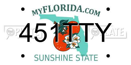 451TTY Florida License Plate