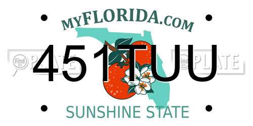 451TUU Florida License Plate
