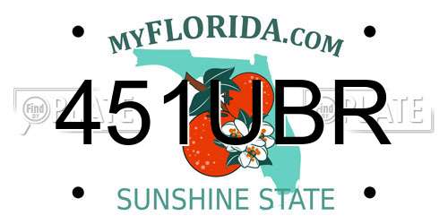 451UBR Florida License Plate