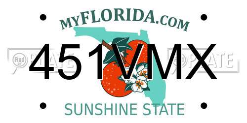 451VMX Florida License Plate