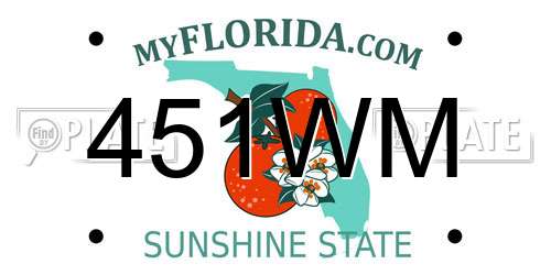 451WM Florida License Plate
