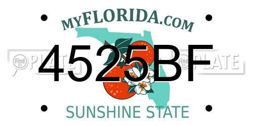 4525BF Florida License Plate