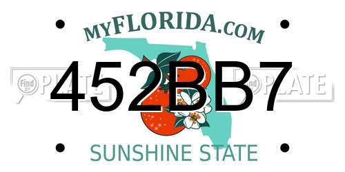 452BB7 Florida License Plate