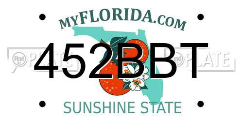 452BBT Florida License Plate