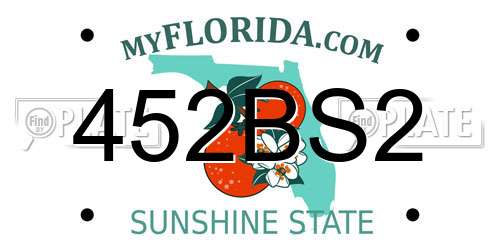 452BS2 Florida License Plate