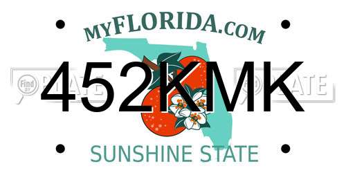 452KMK Florida License Plate