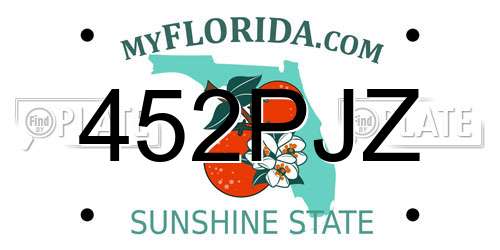 452PJZ Florida License Plate
