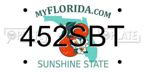 452SBT Florida License Plate