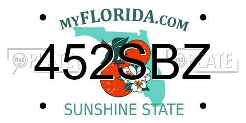 452SBZ Florida License Plate
