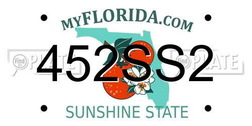 452SS2 Florida License Plate
