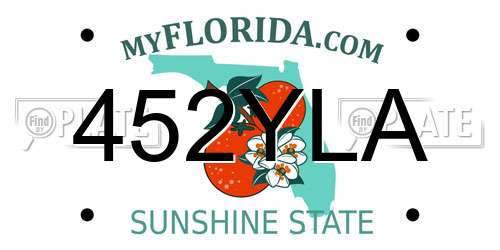 452YLA Florida License Plate