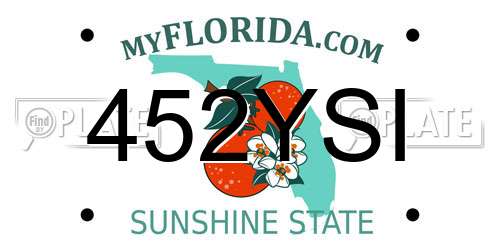 452YSI Florida License Plate