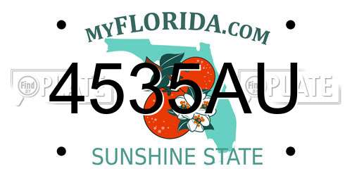 4535AU Florida License Plate