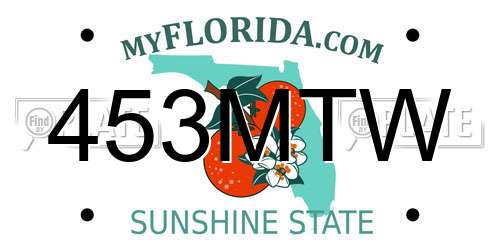 453MTW Florida License Plate