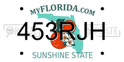 453RJH Florida License Plate