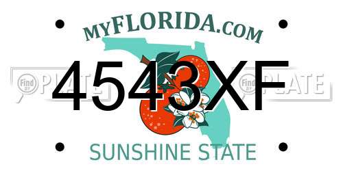 4543XF Florida License Plate