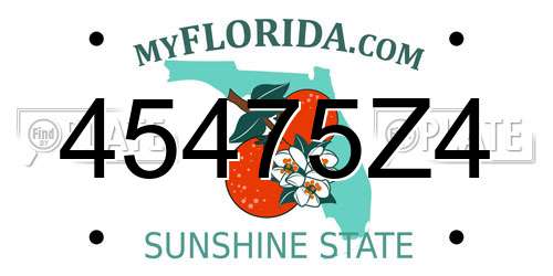 45475Z4 Florida License Plate