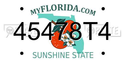 45478T4 Florida License Plate