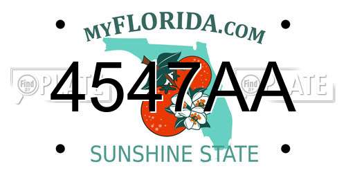 4547AA Florida License Plate