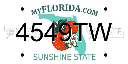 4549TW Florida License Plate