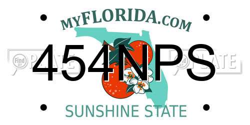 454NPS Florida License Plate