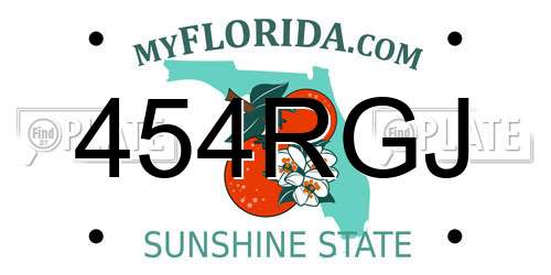454RGJ Florida License Plate