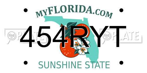 454RYT Florida License Plate
