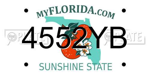 4552YB Florida License Plate