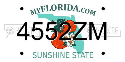 4552ZM Florida License Plate