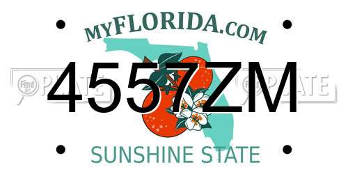 4557ZM Florida License Plate
