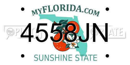 4558JN Florida License Plate