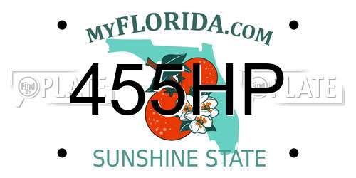 455HP Florida License Plate