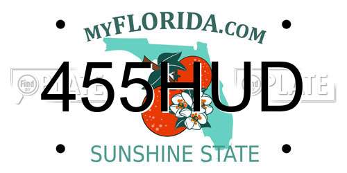 455HUD Florida License Plate