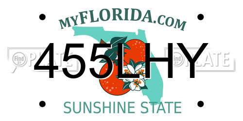 455LHY Florida License Plate