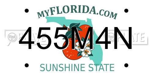 455M4N Florida License Plate
