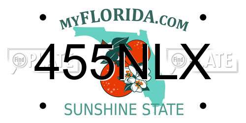455NLX Florida License Plate