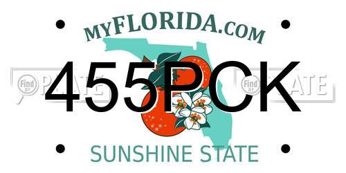 455PCK Florida License Plate