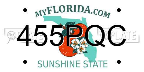 455PQC Florida License Plate