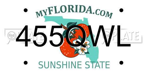 455QWL Florida License Plate