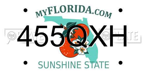 455QXH Florida License Plate