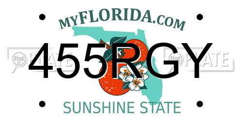 455RGY Florida License Plate