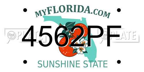 4562PF Florida License Plate
