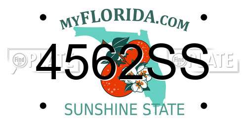 4562SS Florida License Plate