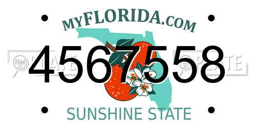 4567558 Florida License Plate